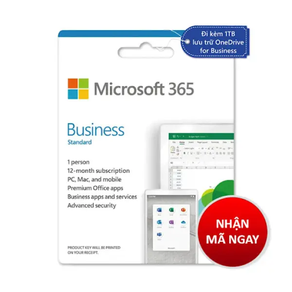 Phần mềm Microsoft 365 Business Standard 1 năm - Bản quyền chính hãng