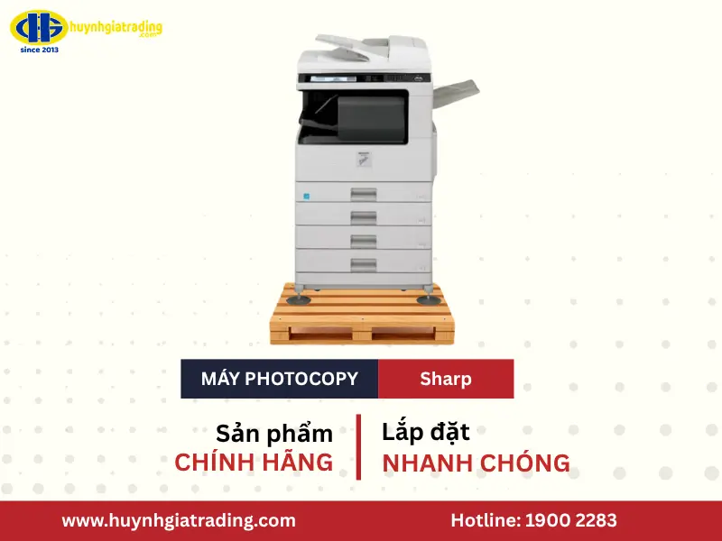Nhãn hiệu máy photocopy Sharp nổi bật với màn hình cảm ứng hiện đại