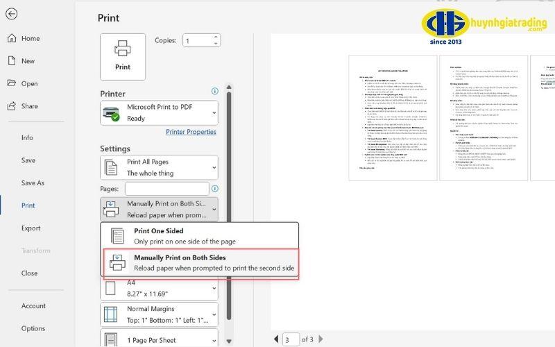 Hướng dẫn in 2 mặt khớp nhau trong Microsoft Word