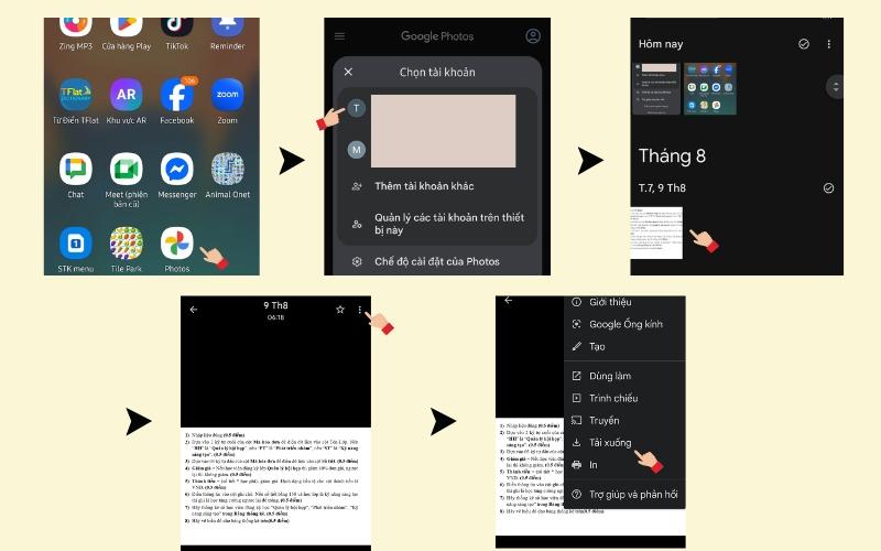 Hướng dẫn cách tải ảnh từ Google Photos về điện thoại Android