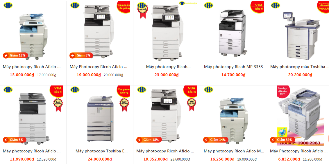 Giá máy photocopy ricoh năm 2021