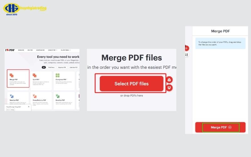 Cách ghép file PDF bằng iLovePDF.com