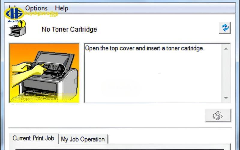 Lỗi No Toner Cartridge là gì