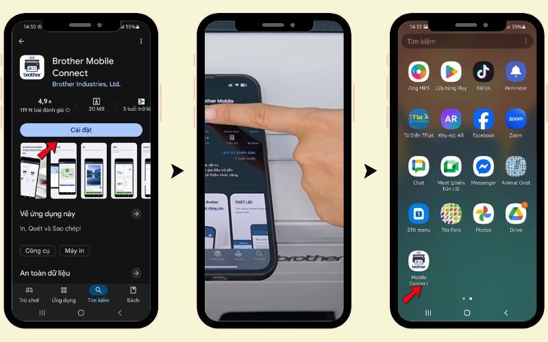 Kết nối máy in Brother với điện thoại Android