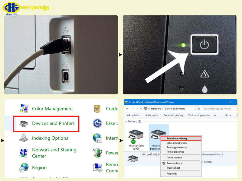 Các bước chuẩn bị trước khi reset lại máy in