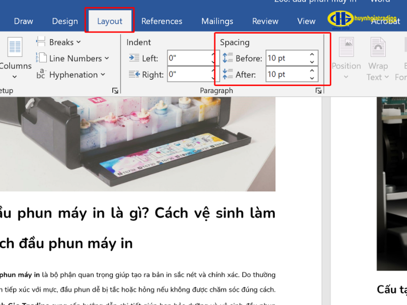 Chỉnh giãn đoạn bằng thẻ