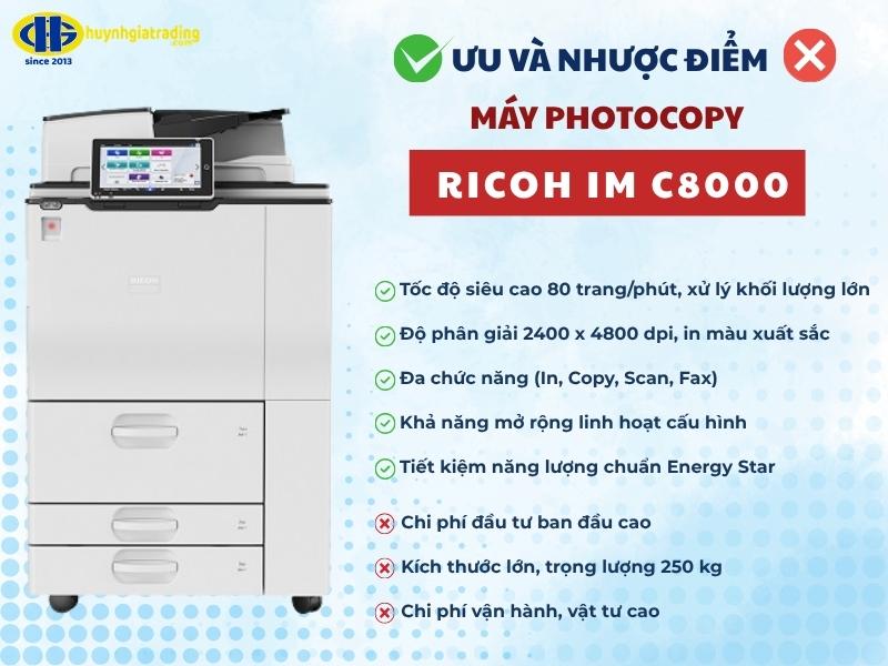 Ưu điểm và hạn chế của máy photocopy Ricoh IM C8000
