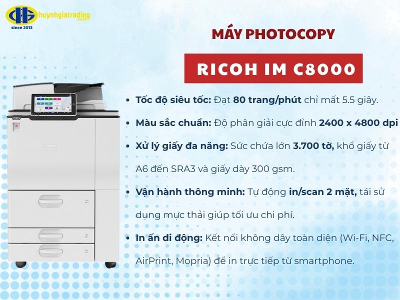 Máy photocopy Ricoh IM C8000 tích hợp nhiều tính năng nâng cao