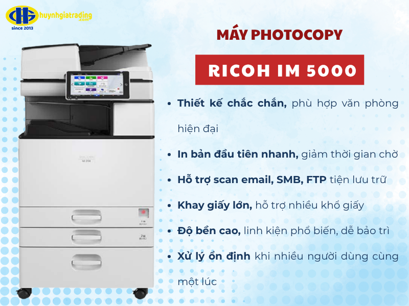 Đánh giá toàn diện hiệu năng và độ bền Ricoh IM 5000 thực tế