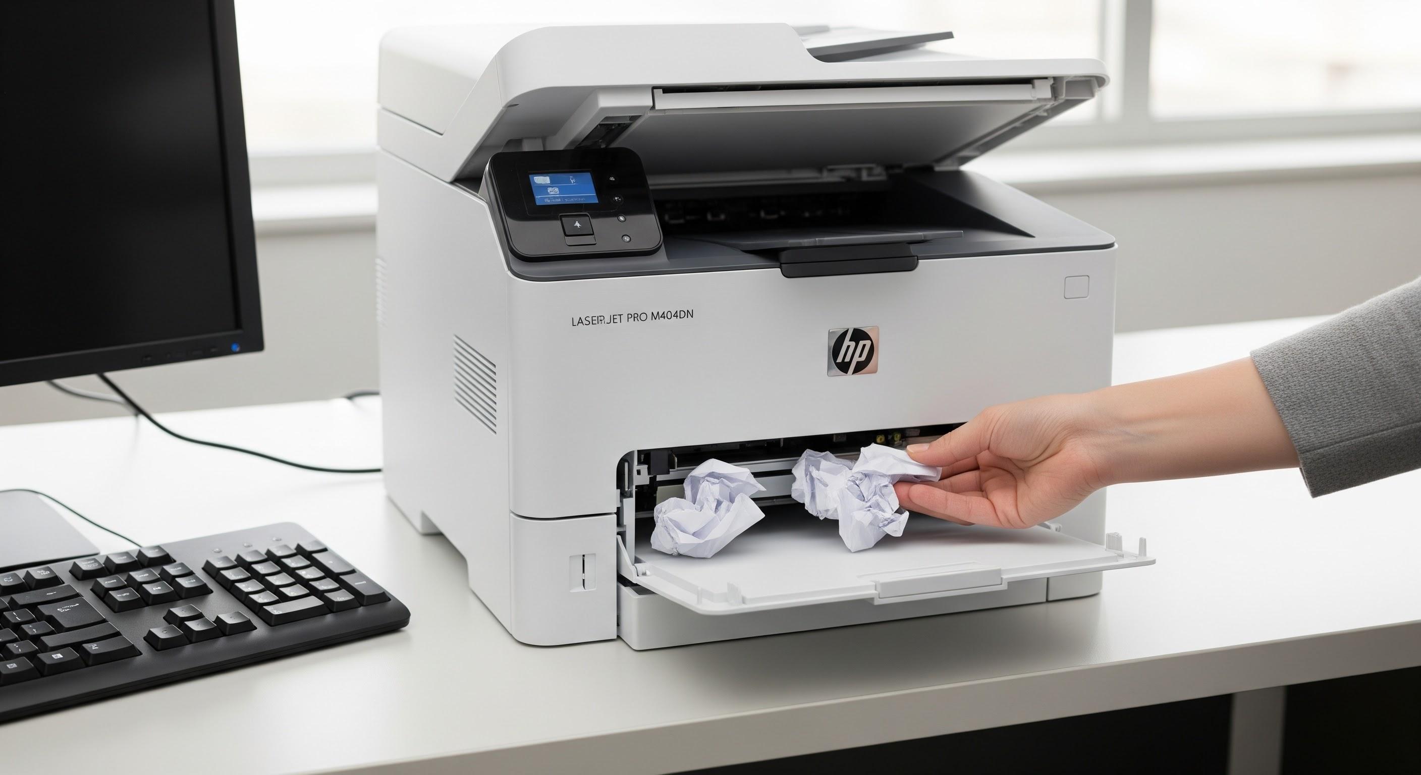 Máy in HP LaserJet Pro M404DN bị kẹt giấy