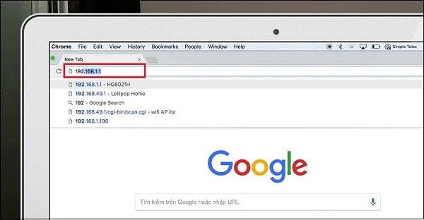 Thao tác vào Google.com nhập ID Macbook