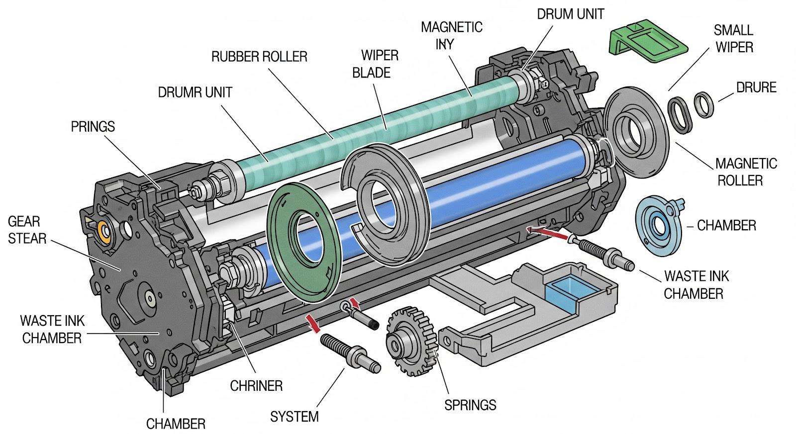 Cấu tạo của hộp mực máy in (Cartridge máy in)