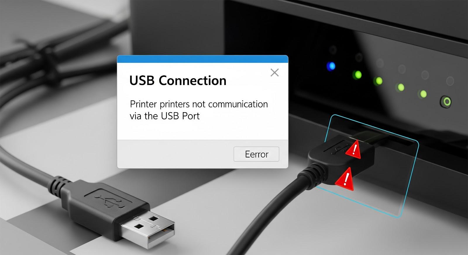 Dấu hiệu nhận biết lỗi máy in không kết nối được qua USB