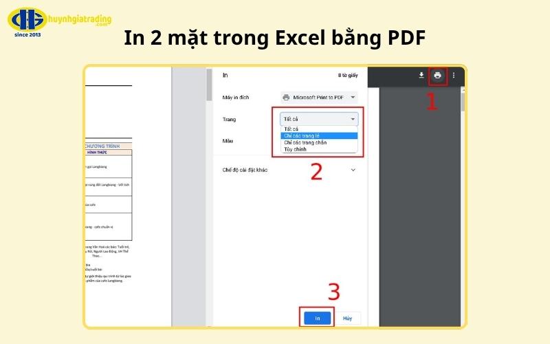 cách in 2 mặt trong excel bằng pdf