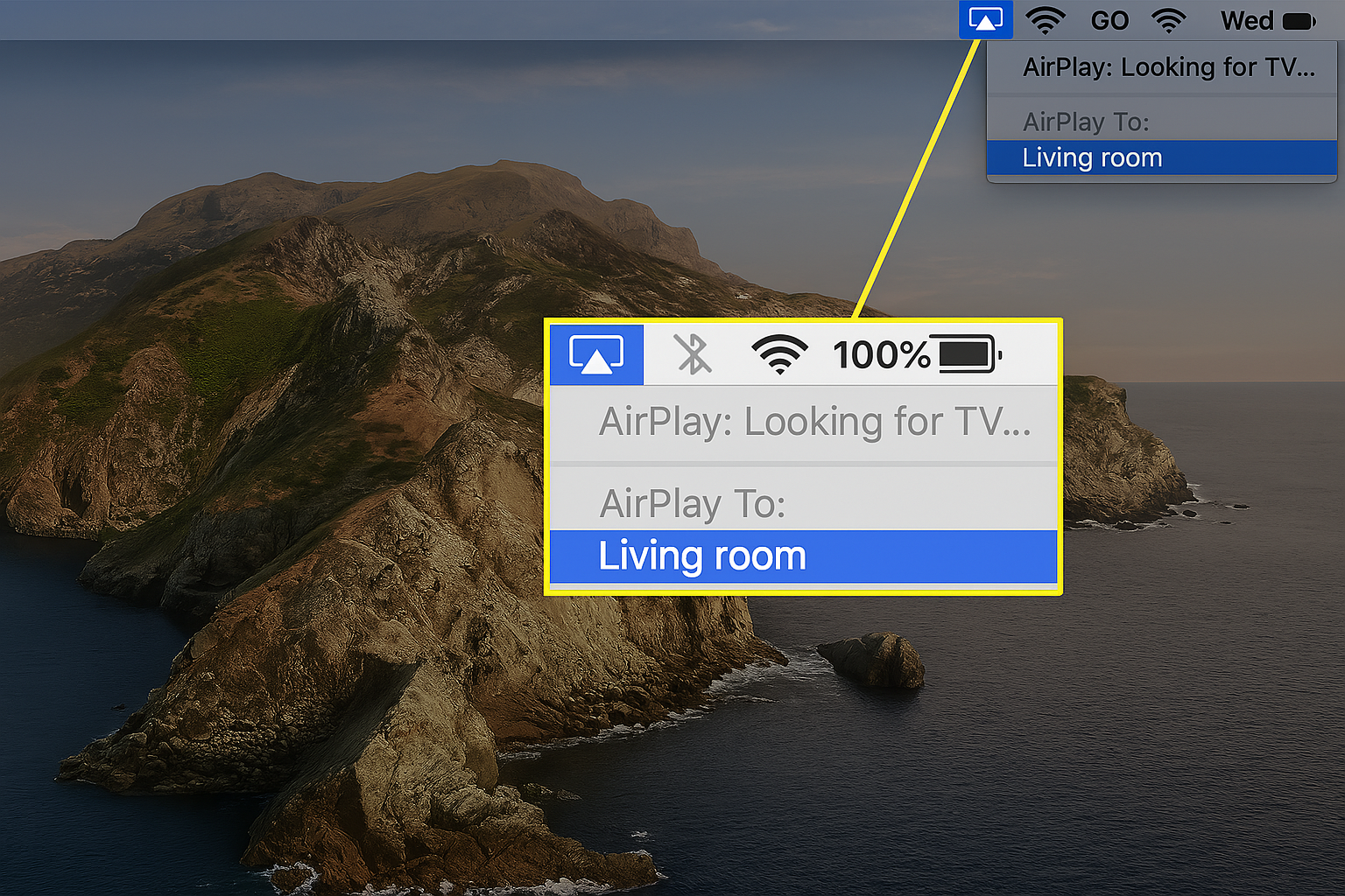 Kết nối với máy chiếu thông qua AirPlay trên máy tính Macbook