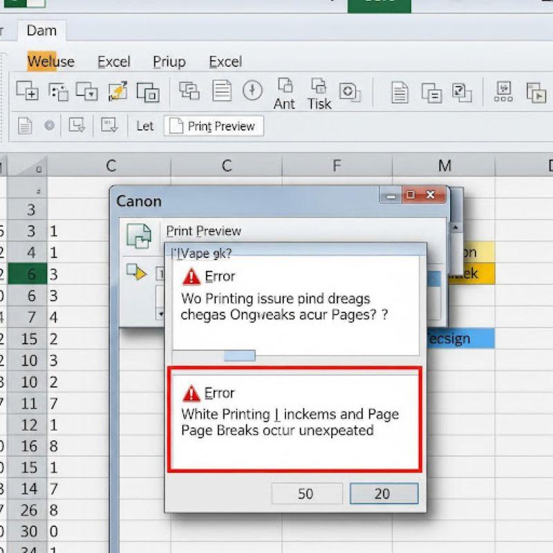 Nguyên nhân khiến file Excel bị nhảy trang khi in
