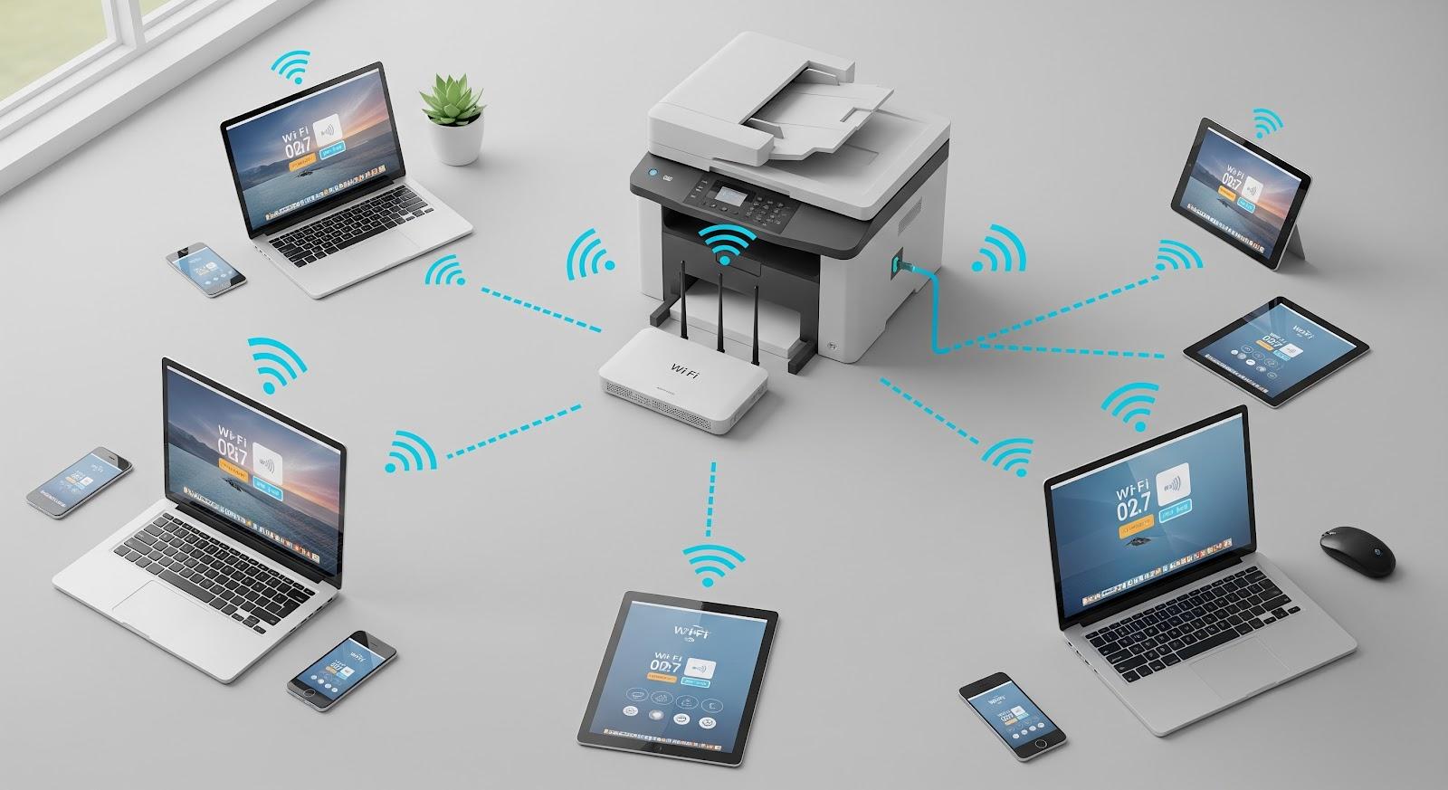 kết nối trực tiếp với máy in mà không cần thông qua bộ định tuyến (router) Wi-Fi