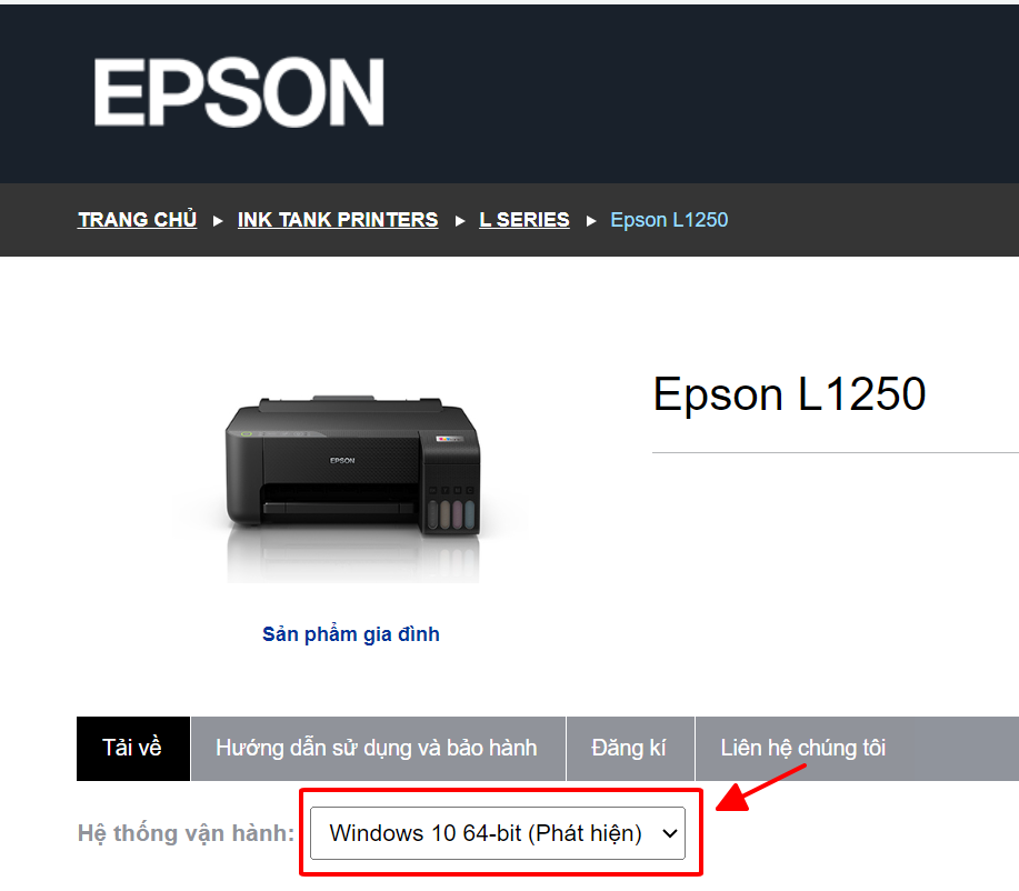 Bước 2 của Cài Driver máy in Epson
