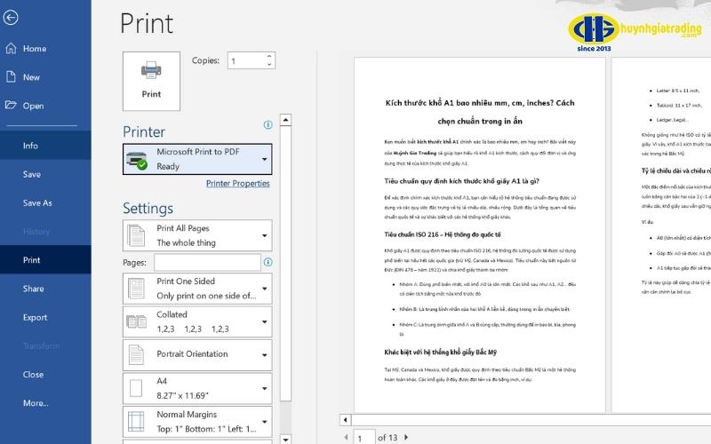 Cách xem trước khi in hay chỉnh sửa Word trong Print Preview Đối với phiên bản Word 2010, 2013, 2016, 2019