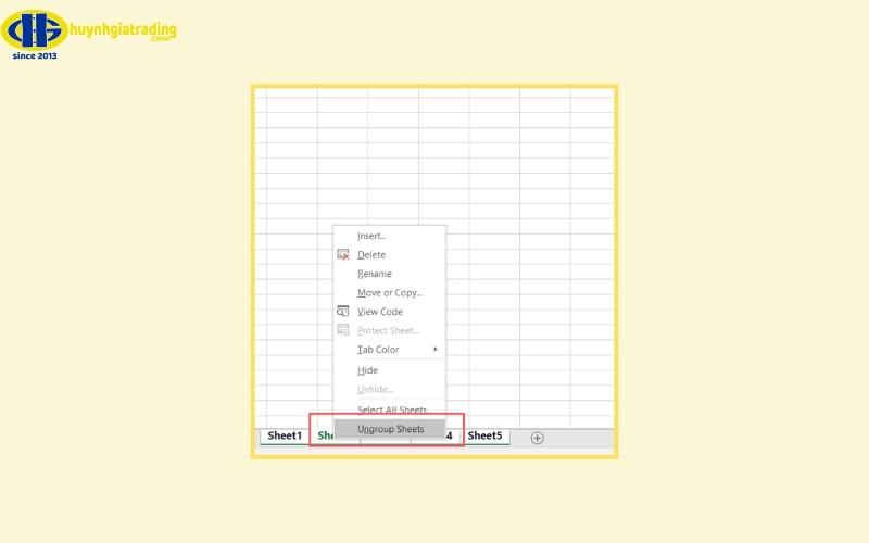 Cách bỏ chọn nhiều sheet khi in trong excel nhanh chóng