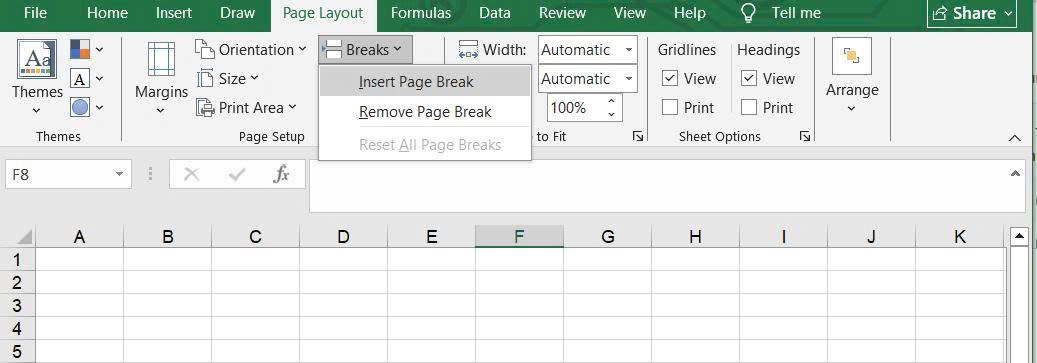 Cách In Excel Vừa Trang A4 Bằng Tính Năng Breaks
