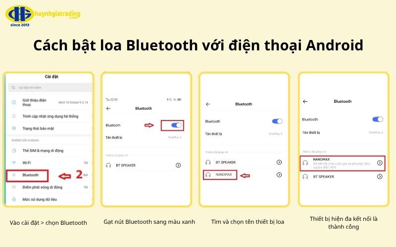 Hướng dẫn cách kết nối loa Bluetooth với điện thoại Android