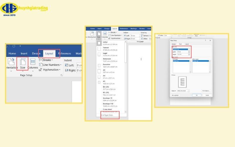 Tạo Custom Size nếu Word không có sẵn khổ A7