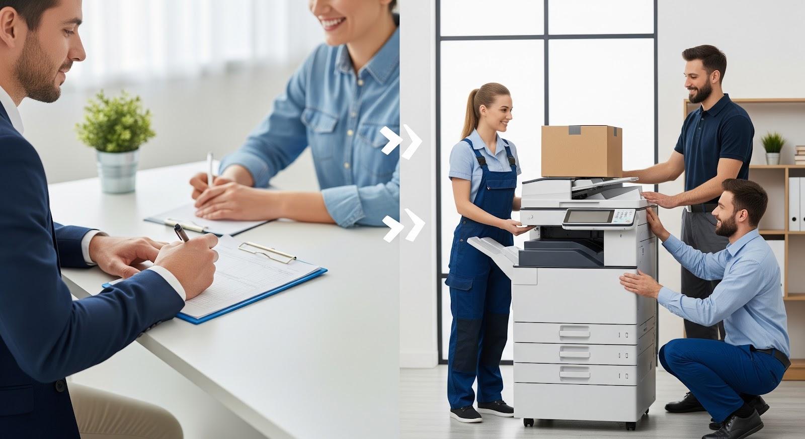 Quy trình thuê máy photocopy của Huỳnh Gia tại Bình Dương