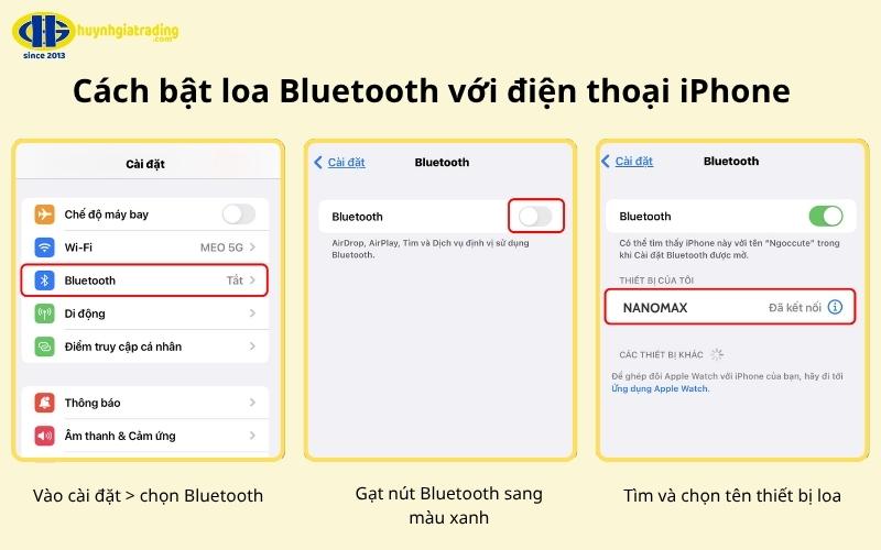 Cách kết nối loa Bluetooth với điện thoại iPhone