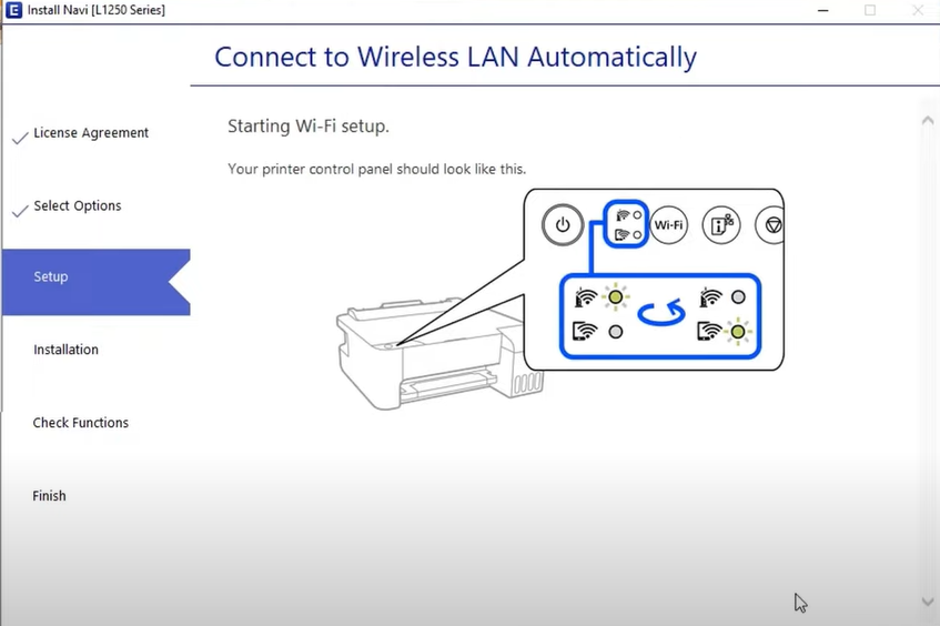 Nhấn giữ nhấn Wifi đến khi đèn nháy