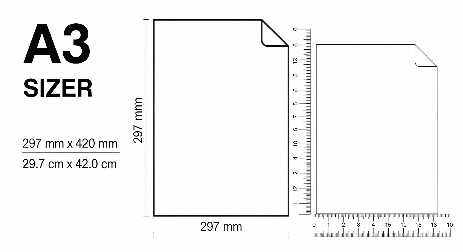 Kích thước giấy A3 theo mm, cm