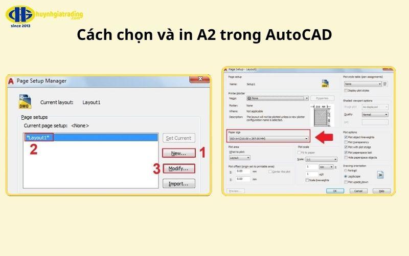 Cách chọn và in A2 trong AutoCAD