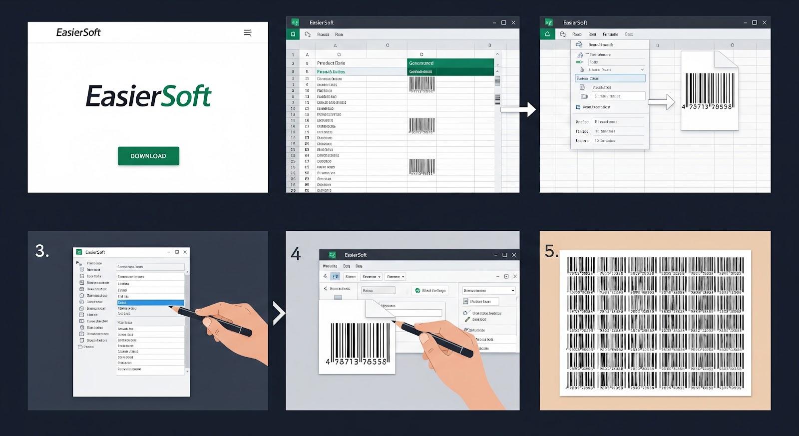 tạo mã vạch online bằng EasierSoft