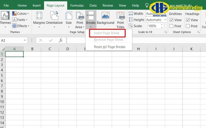 Cách ngắt trang thủ công trong Excel