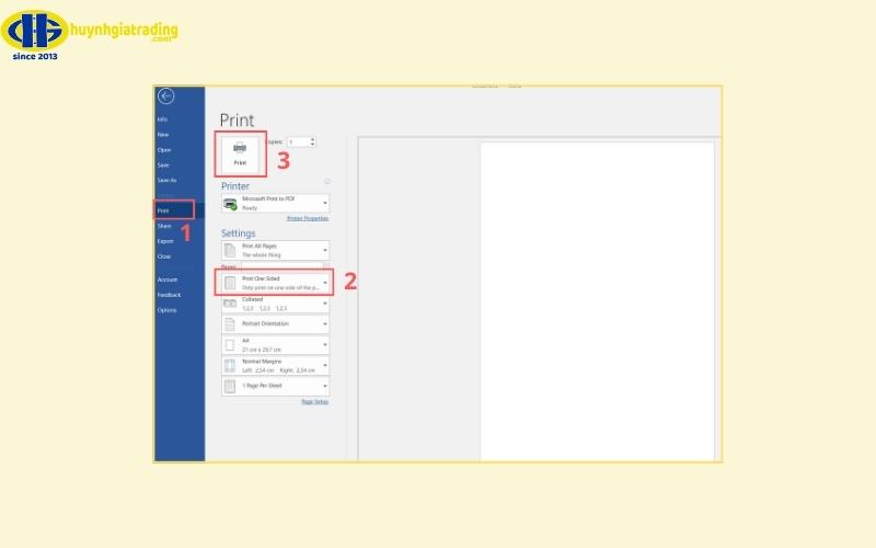 Cách in 1 mặt trên máy in 2 mặt trên Microsoft Word