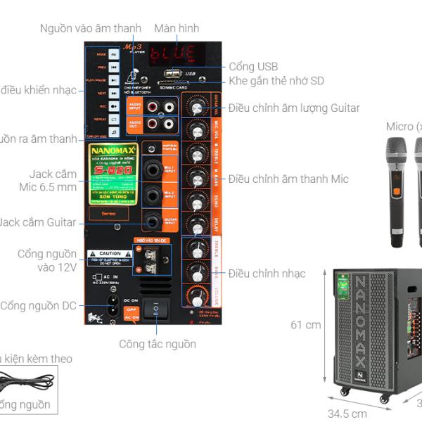 Loa kéo karaoke Nanomax S-820 400w