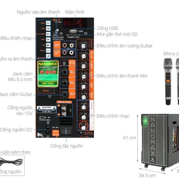 Loa kéo karaoke Nanomax S-820 400w