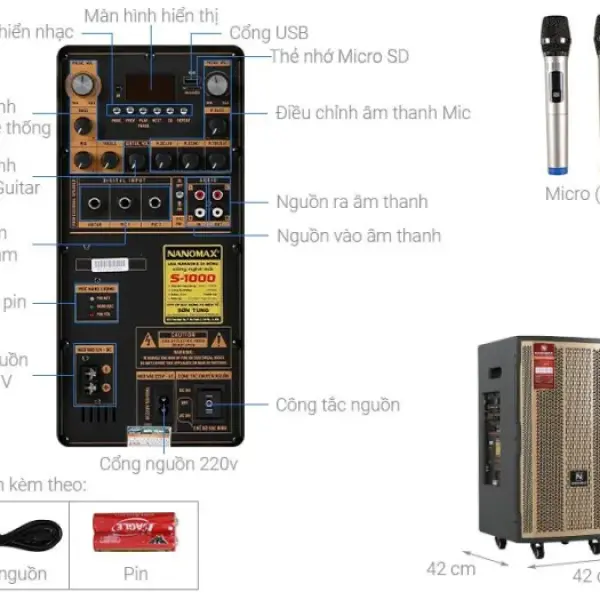Loa kéo Karaoke Nanomax S-1000 450W