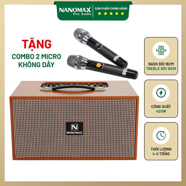 Loa Karaoke Xách Tay Nanomax X-210A Bass Đôi 16cm 420w