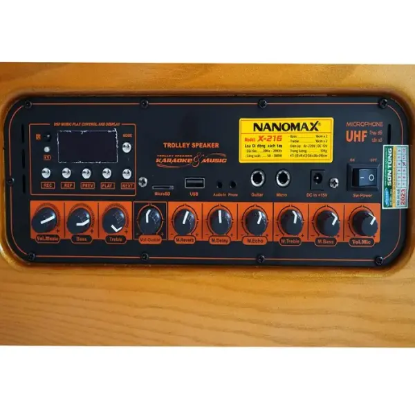 Loa Karaoke Xách Tay Nanomax X-216 Bass Đôi 16cm 380w