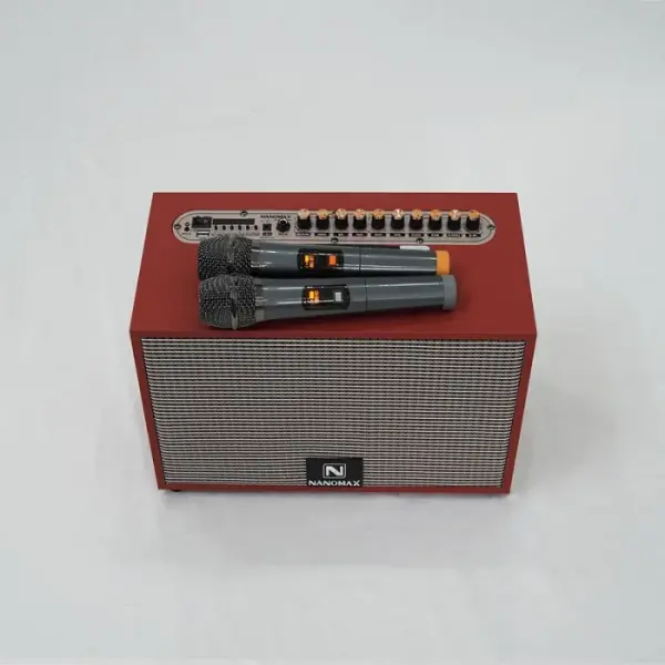 Loa Karaoke Xách Tay Nanomax K-01 Bass 20cm 120w màu Đen hoặc Nâu