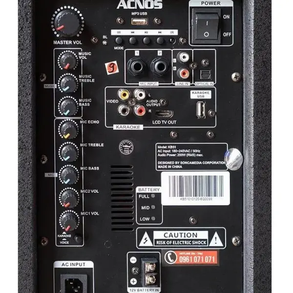 Loa ACNOS KB51 tích hợp sẵn đầu Karaok wifi không cần internet 800w