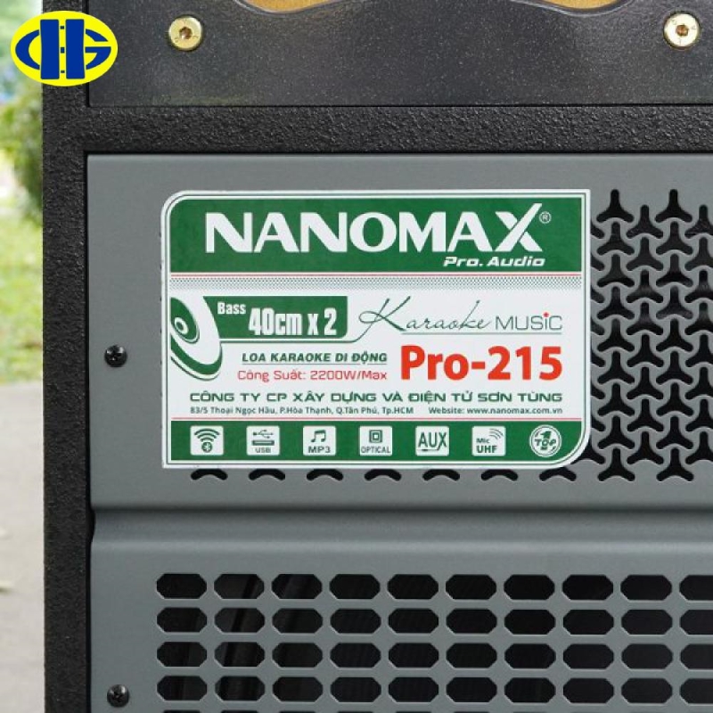 Loa kéo Nanomax Pro-215 bass đôi 40cm