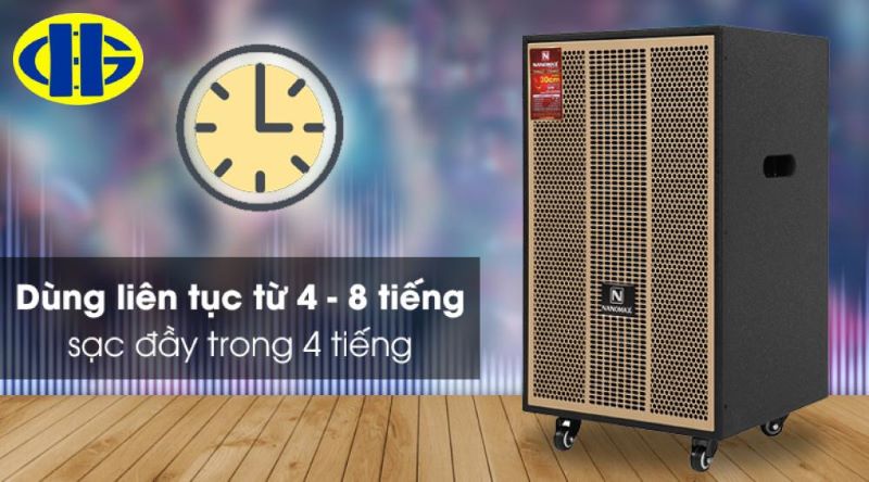 Đánh giá loa kéo karaoke Nanomax S-900 420W: Pin và thời gian sử dụng