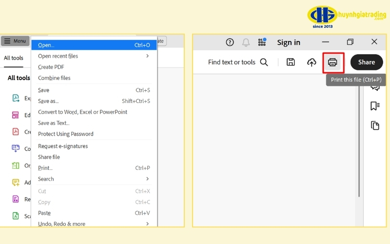Cách in nhiều file PDF cùng lúc Adobe Reader