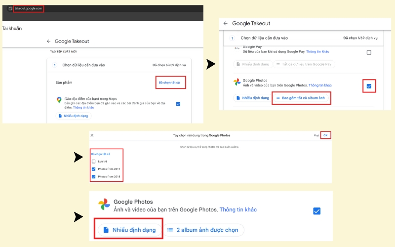 Tải ảnh về máy với số lượng lớn, hãy sử dụng Google Takeout