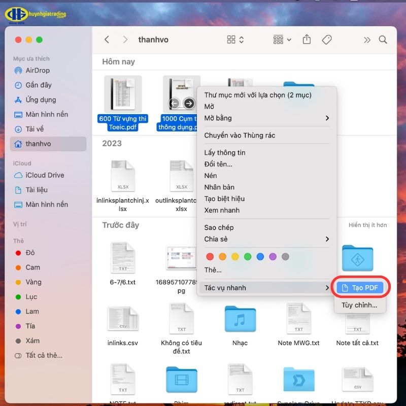 Hướng dẫn ghép file PDF trên macOS trực tiếp bằng Finder
