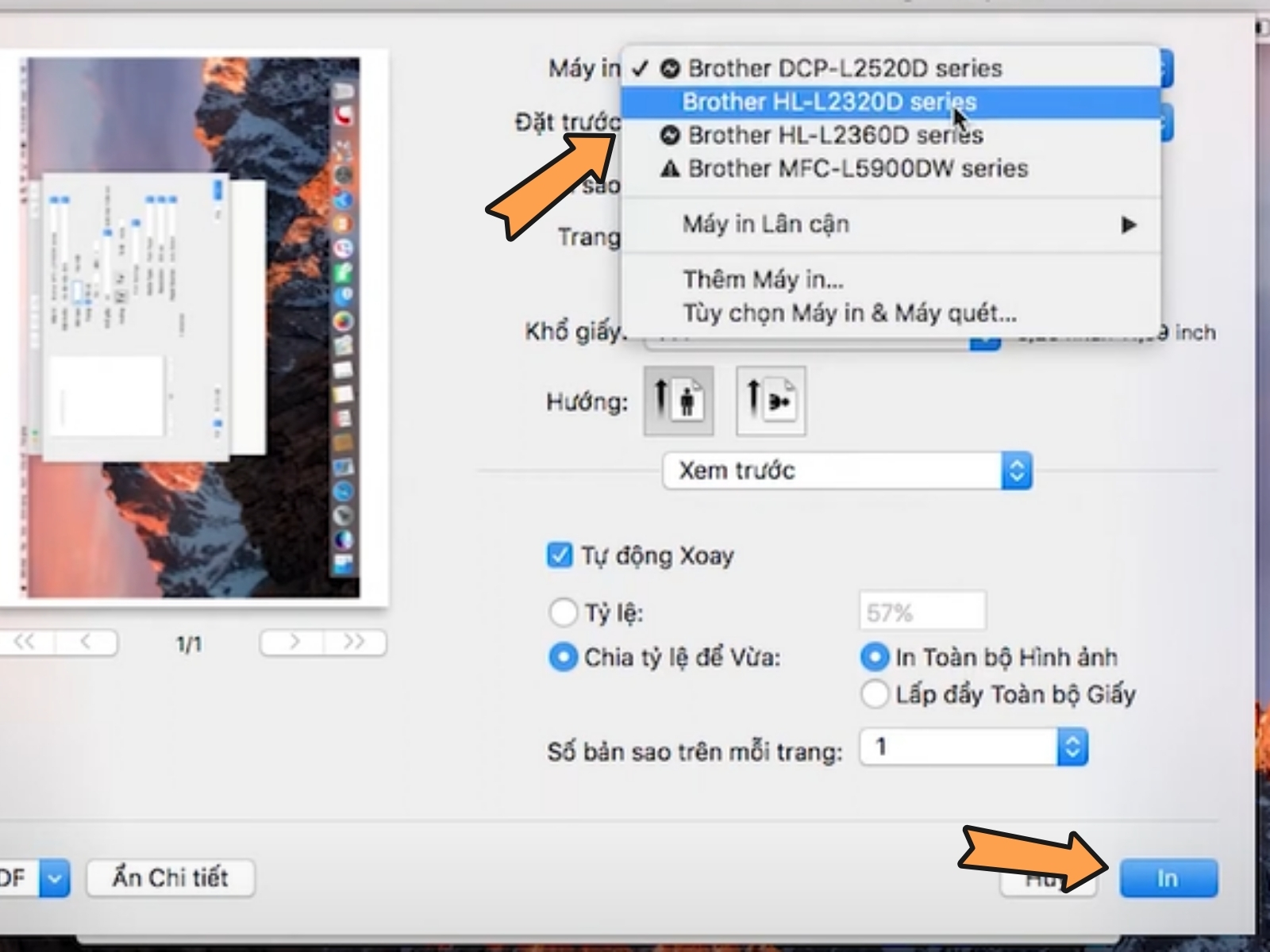 Kết nối máy in với MacOS và kiểm tra hoạt động