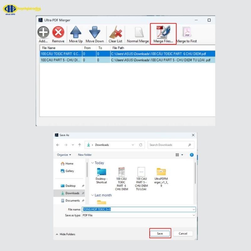 Cách ghép 2 file PDF thành 1 bằng phần mềm Ultra PDF Merger trên Windows