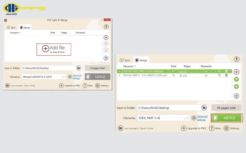 Cách ghép 2 file PDF thành 1 bằng phần mềm Icecream PDF Split & Merge